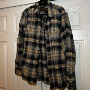 Orvis Men's Plaid Shirt Jacket - Black and Tan